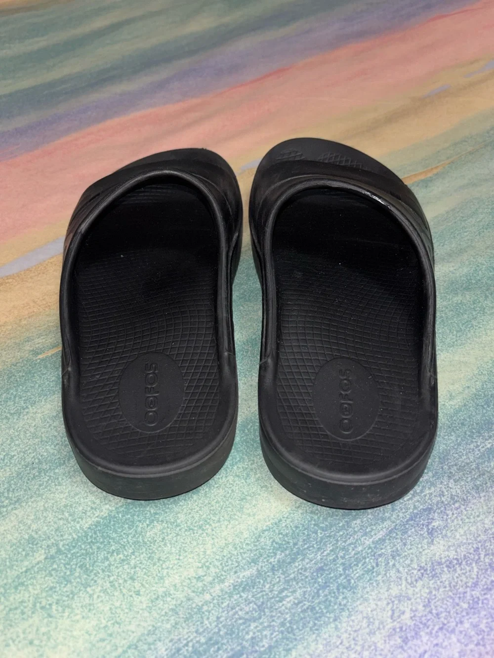 OOFOS OOahh Sport Slide Sandals Black Recovery  women’s size 8